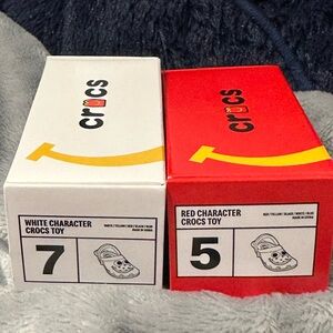 Crocs McDonald's Toys, Price is for single pair with a #5 toy & a #7 toy. NEW